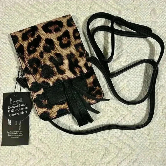 K. Carroll Leopard Print Crossbody Wallet Purse - Picture 1 of 4